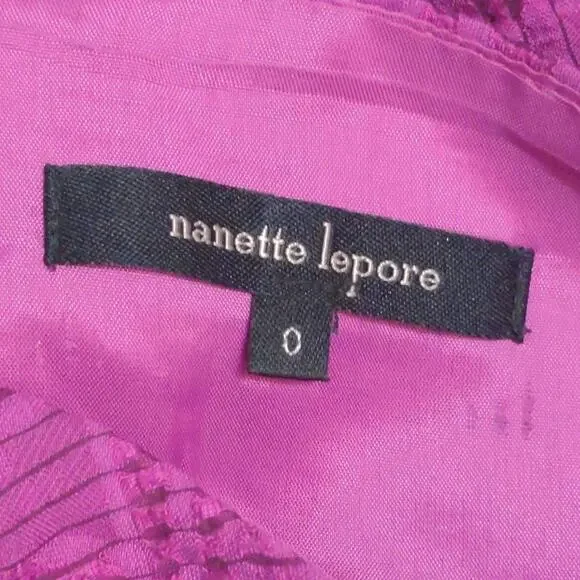 Nanette Lepore Womens Sundress Purple Paisley Lined Midi Pockets Textured 0 - Picture 7 of 11